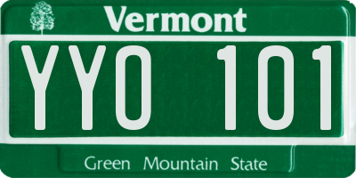 VT license plate YYO101