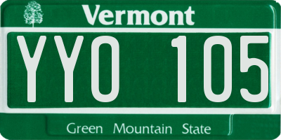 VT license plate YYO105