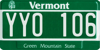 VT license plate YYO106
