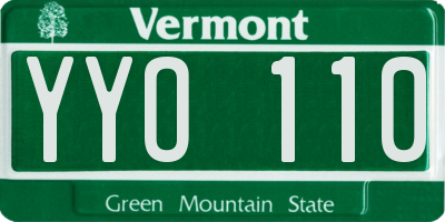 VT license plate YYO110