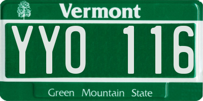 VT license plate YYO116