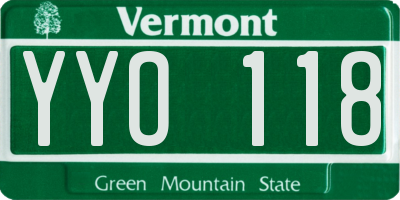 VT license plate YYO118