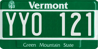 VT license plate YYO121