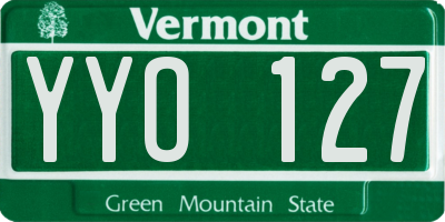 VT license plate YYO127