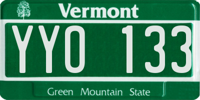 VT license plate YYO133