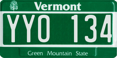 VT license plate YYO134