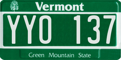 VT license plate YYO137