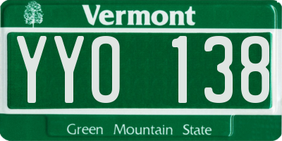 VT license plate YYO138