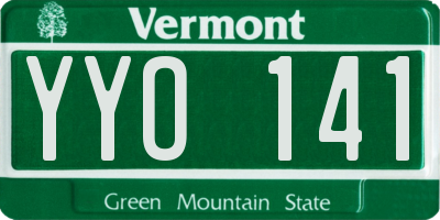 VT license plate YYO141