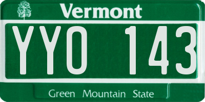 VT license plate YYO143
