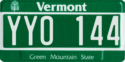 VT license plate YYO144