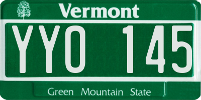 VT license plate YYO145