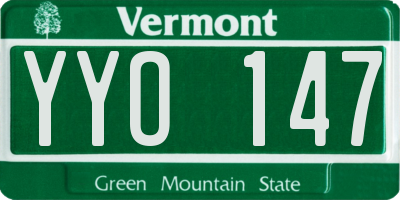 VT license plate YYO147