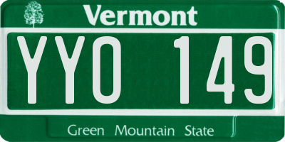 VT license plate YYO149