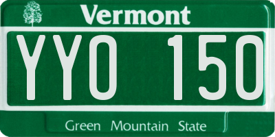 VT license plate YYO150