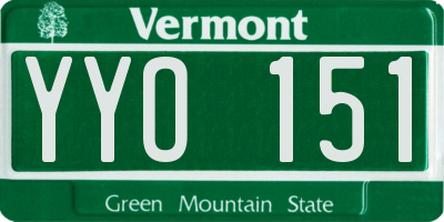 VT license plate YYO151