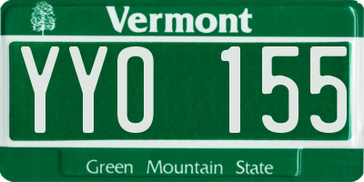 VT license plate YYO155