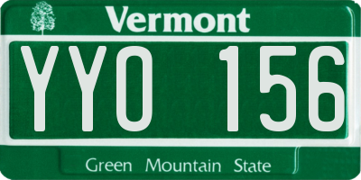 VT license plate YYO156