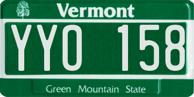 VT license plate YYO158