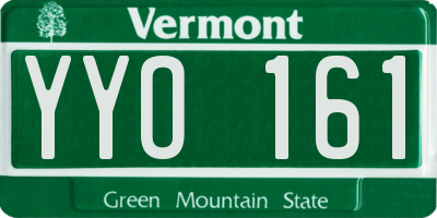 VT license plate YYO161