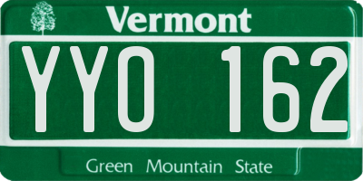 VT license plate YYO162