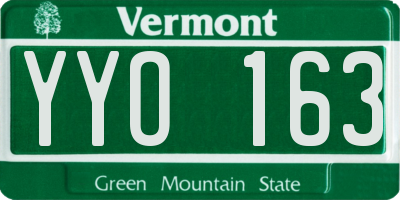 VT license plate YYO163
