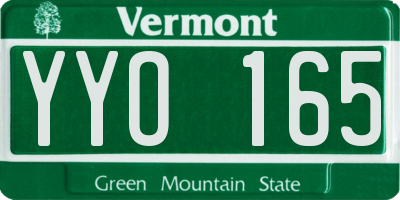 VT license plate YYO165