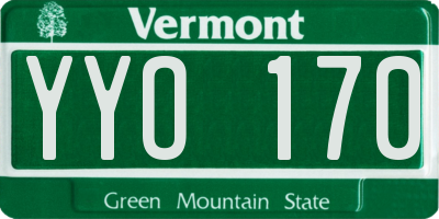 VT license plate YYO170