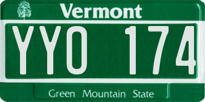 VT license plate YYO174