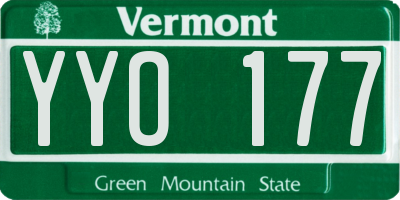 VT license plate YYO177