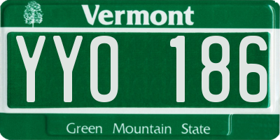 VT license plate YYO186