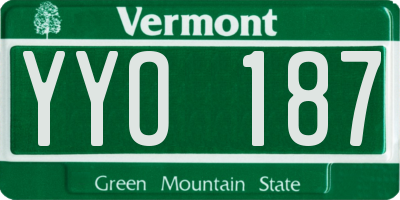 VT license plate YYO187