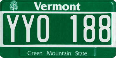 VT license plate YYO188