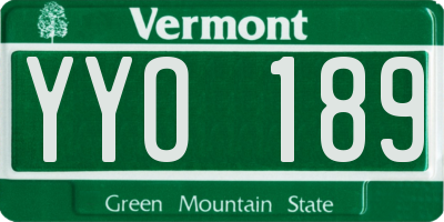 VT license plate YYO189