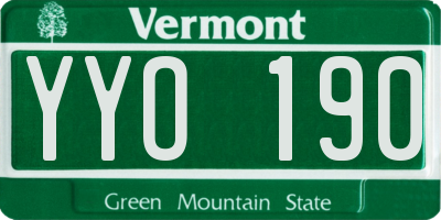 VT license plate YYO190