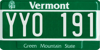 VT license plate YYO191