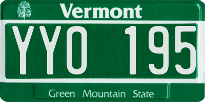 VT license plate YYO195