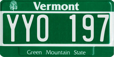 VT license plate YYO197