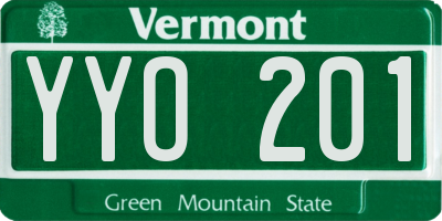 VT license plate YYO201