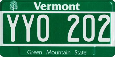 VT license plate YYO202