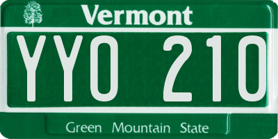 VT license plate YYO210