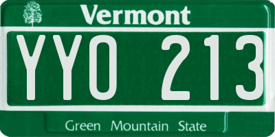 VT license plate YYO213