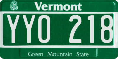 VT license plate YYO218