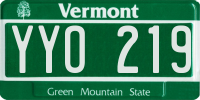 VT license plate YYO219