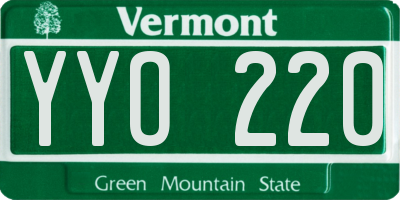 VT license plate YYO220