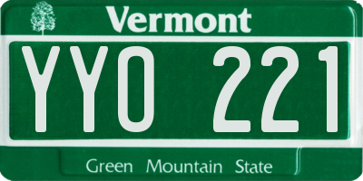 VT license plate YYO221