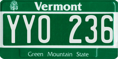 VT license plate YYO236