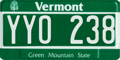 VT license plate YYO238