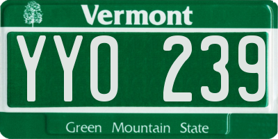 VT license plate YYO239