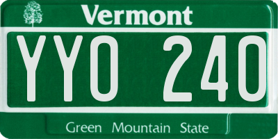 VT license plate YYO240